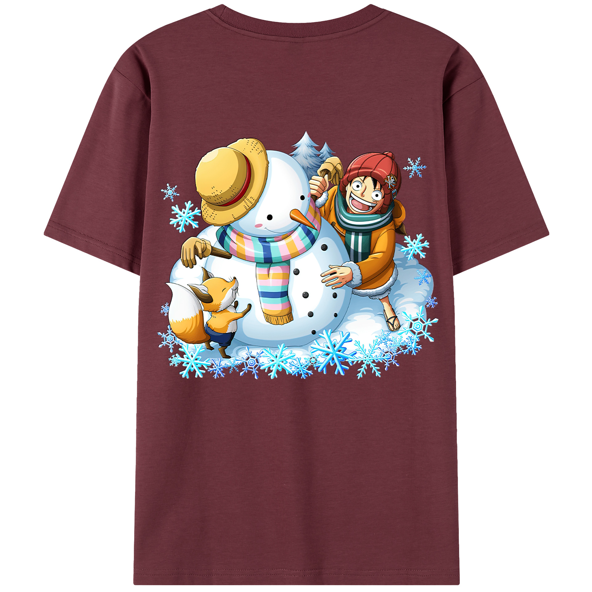 ワンピース モンキー・D・ルフィ ONE PIECE Monkey D. Luffy 綿100％半袖Tシャツ（背面プリント）